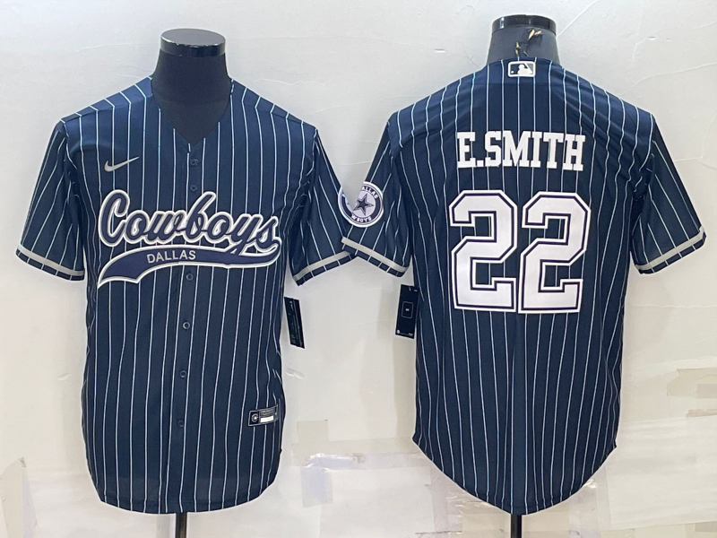 Men's Dallas Cowboys Emmitt Smith #22 Navy Player Jersey1 Joint Edition