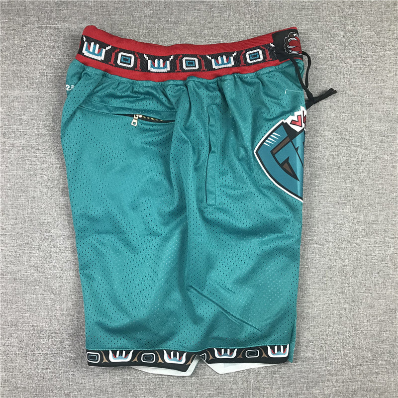 Men's Memphis Grizzlies Green Embroidered Pocket Basketball Shorts1