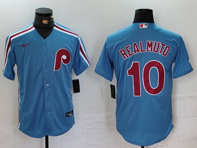 Men's Philadelphia Phillies J.T. Realmuto #10 Light Blue Alternate Limited Jersey1