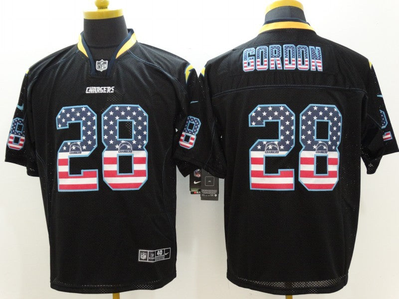 Men's Los Angeles Chargers Melvin Gordon III #28 Black Game Jersey1