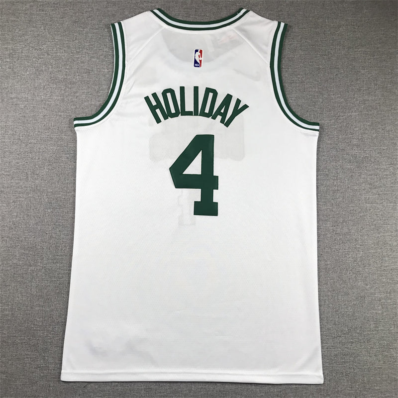 Men's Boston Celtics Jrue Holiday #4 White Swingman Jersey1 - Association Edition