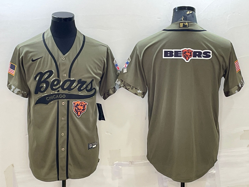 Men's Chicago Bears Olive 2022 Salute To Service Limited Jersey1