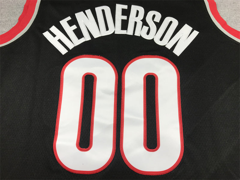 Men's Portland Trail Blazers Scoot Henderson #00 Black 2023 NBA Draft Swingman Jersey1 - Icon Edition