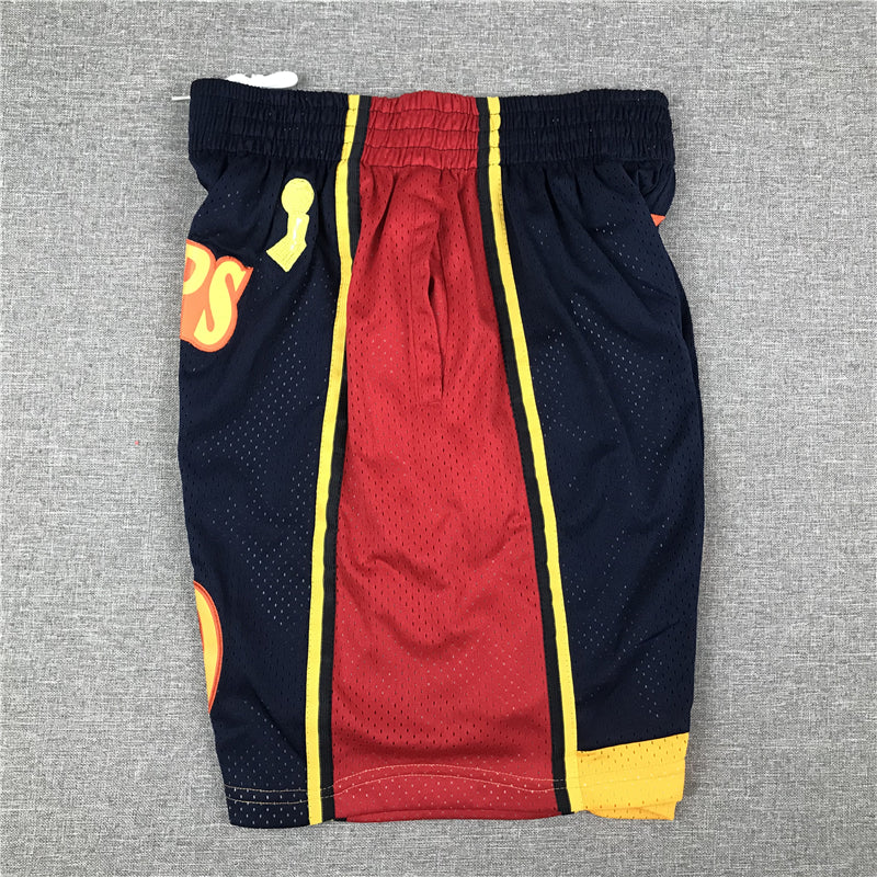 Men's Golden State Warriors Navy Hardwood Classics Throwback Basketball Shorts1