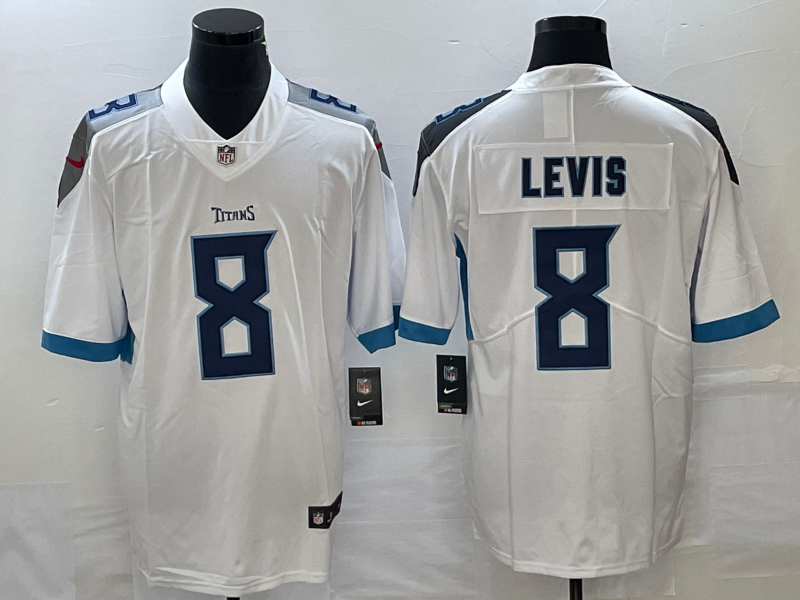 Men's Tennessee Titans Will Levis #8 White Game Jersey1