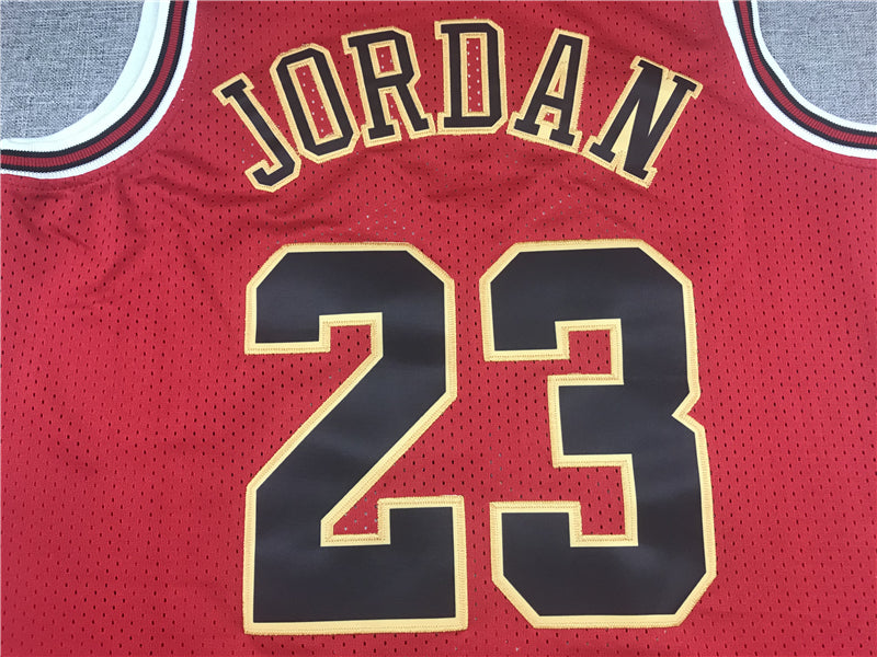 Men's Chicago Bulls Michael Jordan Red Hardwood Classics Jersey1 Chinese Edition