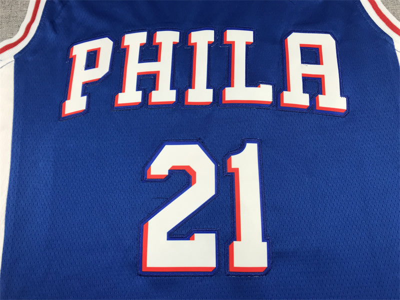 Men's Philadelphia 76ers Joel Embiid #21 Blue Swingman Jersey1 - Icon Edition
