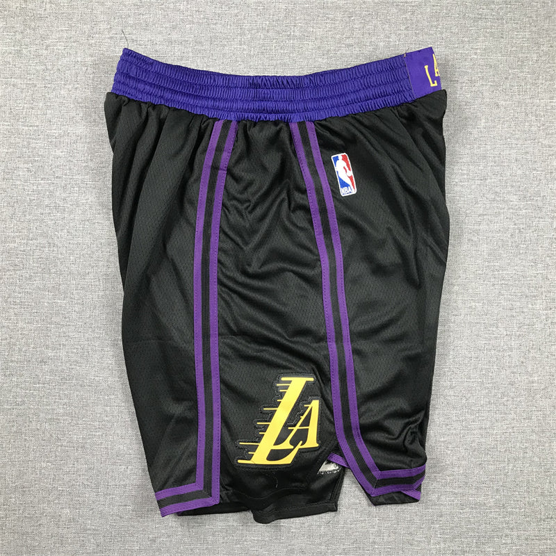 Men's Los Angeles Lakers Black 2023/24 Swingman City Edition Shorts1