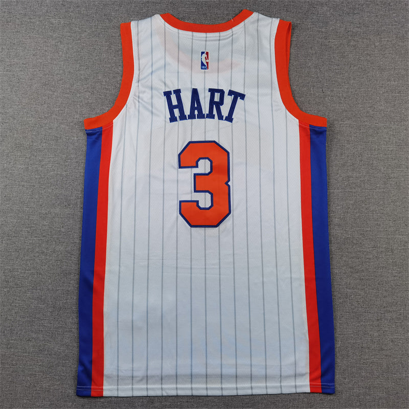 Men's New York Knicks Josh Hart #3 White 2024/25 Game Jersey - City Edition