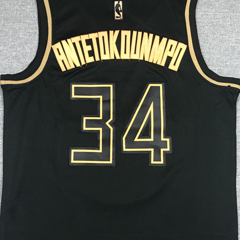 Men's Milwaukee Bucks Giannis Antetokounmpo #34 Black Swingman Player Jersey1