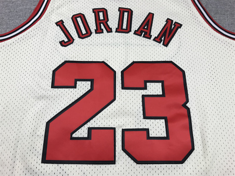 Men's Chicago Bulls Michael Jordan #23 Cream Hardwood Classics Swingman Jersey1