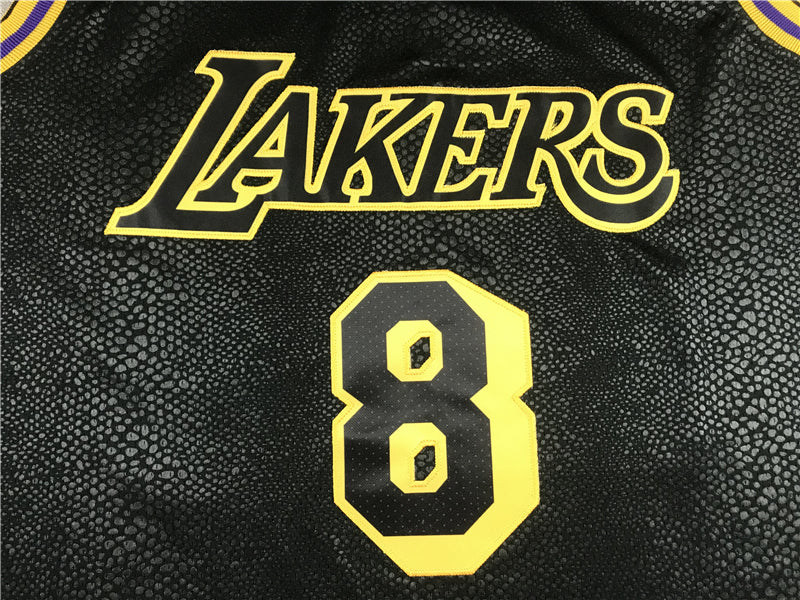 Men's Los Angeles Lakers Kobe Bryant #8-24 Black Mamba City Edition Swingman Jersey1 Black