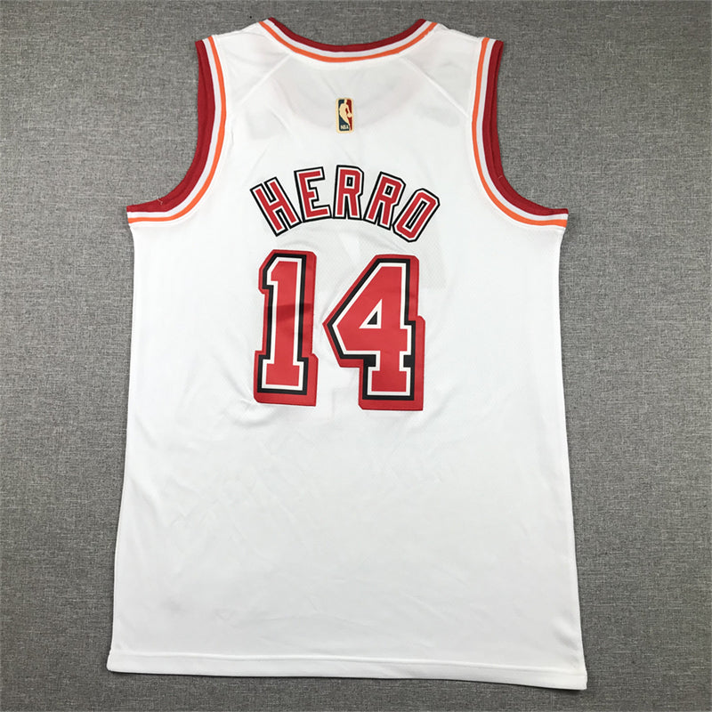 Men's Miami Heat Tyler Herro #14 White 2022/23 Swingman Jersey1 - Classic Edition