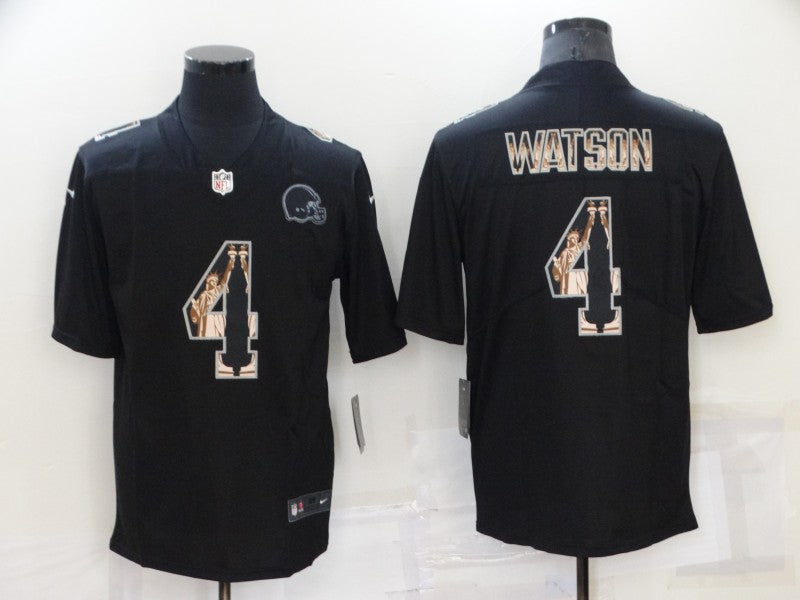 Men's Cleveland Browns Deshaun Watson #4 Black Game Jersey1