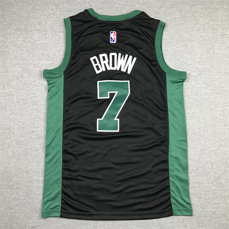 Men's Boston Celtics Jaylen Brown #7 Black 2022/23 Swingman Jersey1 - Statement Edition