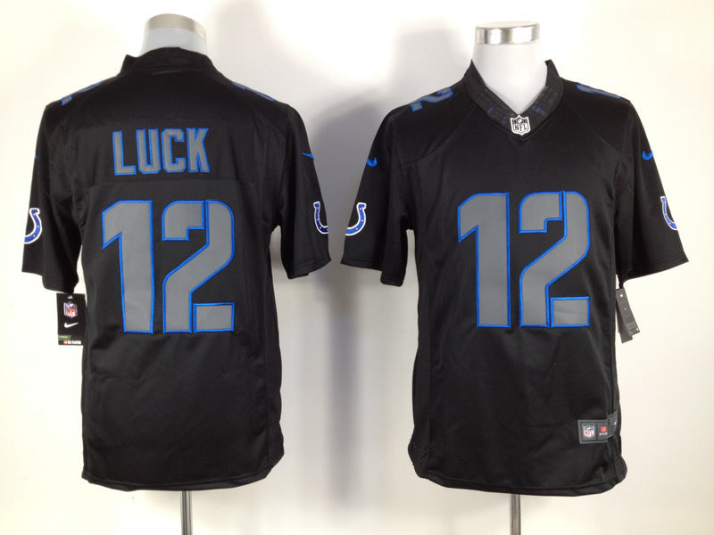 Men's Indianapolis Colts Andrew Luck #12 Black Game Jersey1