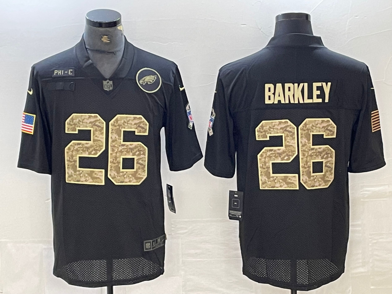 Men's Philadelphia Eagles Saquon Barkley #26 Black Alternate Player Jersey1