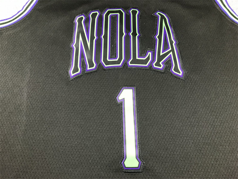 Men's New Orleans Pelicans Zion Williamson #1 Black 2023/24 Swingman Jersey1 - City Edition
