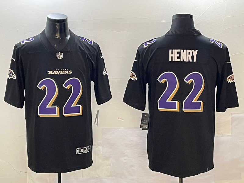 Derrick Henry #22 Baltimore Ravens Carbon Black Fashion Jersey - JerseysFreak