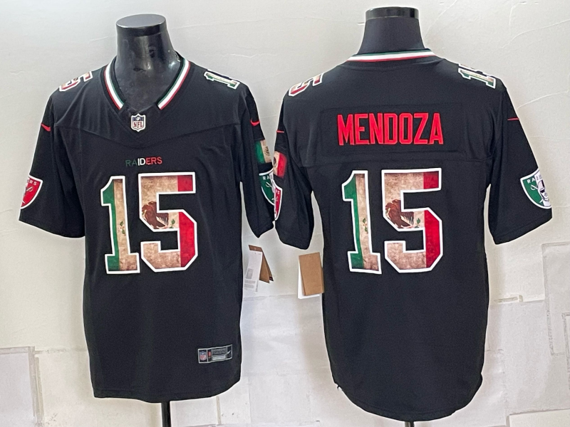 Men's Las Vegas Raiders Fernando Mendoza #15 Black Team Game Jersey