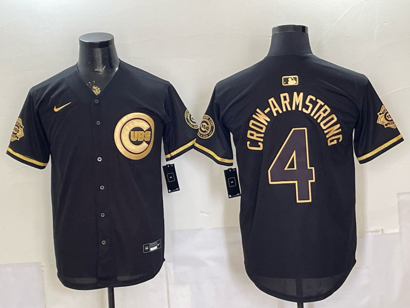 Men's Chicago Cubs Pete Crow-Armstrong #4 Black Replica Game Jersey