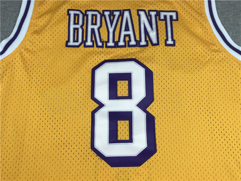 Men's Los Angeles Lakers Kobe Bryant Yellow 1996-97 Hardwood Classics Authentic Jersey1