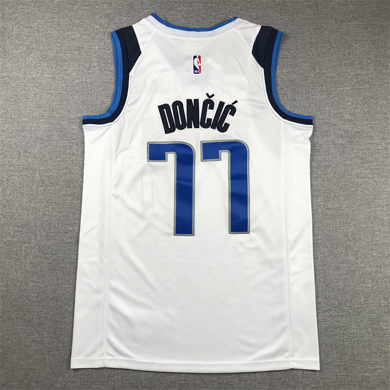 Men's Dallas Mavericks Luka Doncic #77 NBA White Replica Jersey1