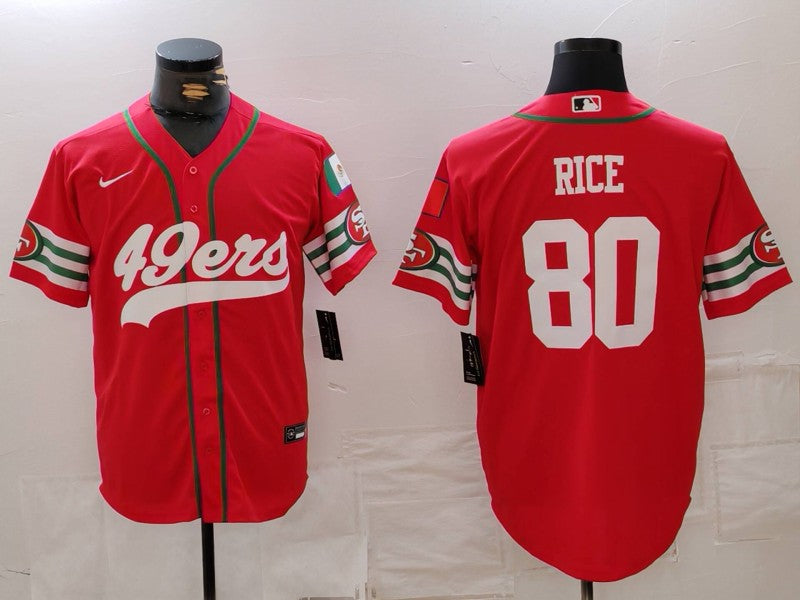 Men's San Francisco 49ers Jerry Rice #80 Scarlet Game Player Jersey1