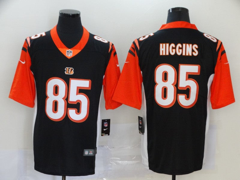 Men's Cincinnati Bengals Tee Higgins #85 Black Game Jersey2