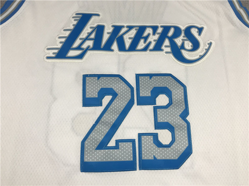Men's Los Angeles Lakers LeBron James 2020/21 White Swingman Jersey1 City Edition