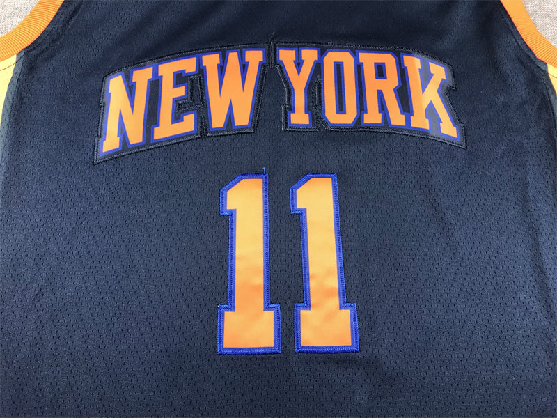Men's New York Knicks Jalen Brunson #11 Navy Game Jersey - Statement Edition