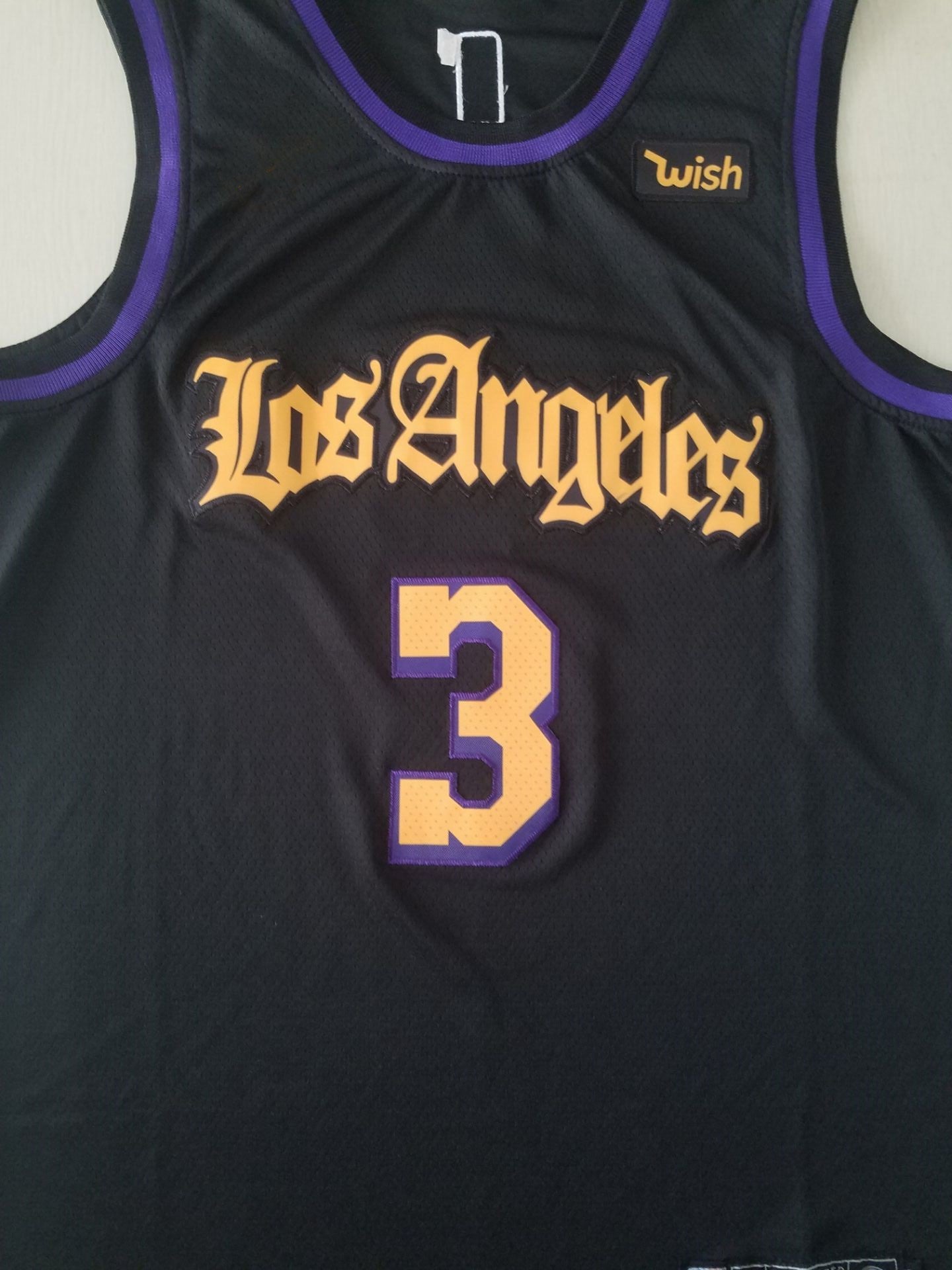 Men's Los Angeles Lakers Anthony Davis Black #3 Swingman Jersey1