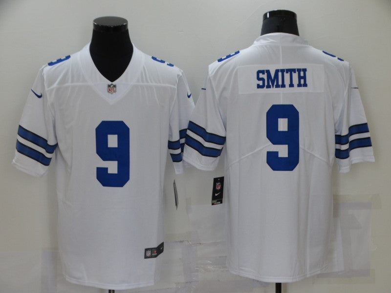 Men's Dallas Cowboys Emmitt Smith #9 White Custom1 Game Jersey1