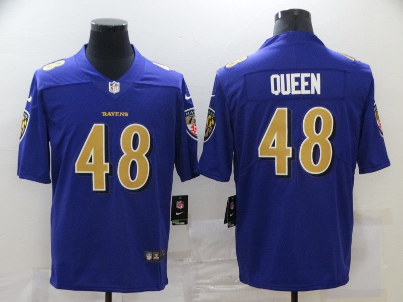 Men's Baltimore Ravens Patrick Queen #48 Purple Game Jersey1