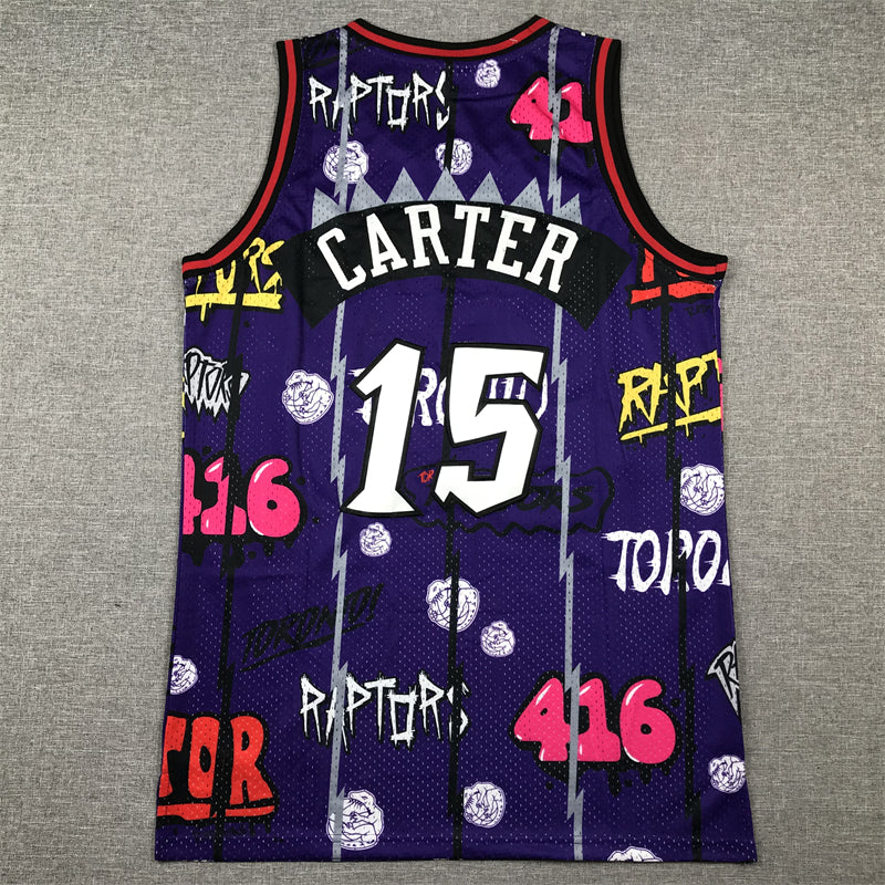 Men's Toronto Raptors Vince Carter #15 Purple Swingman Player Jersey1 - Graffiti Edition