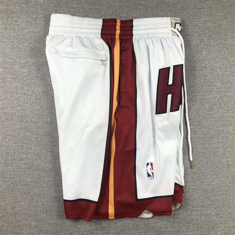 Men's Miami Heat White Pocket Shorts1