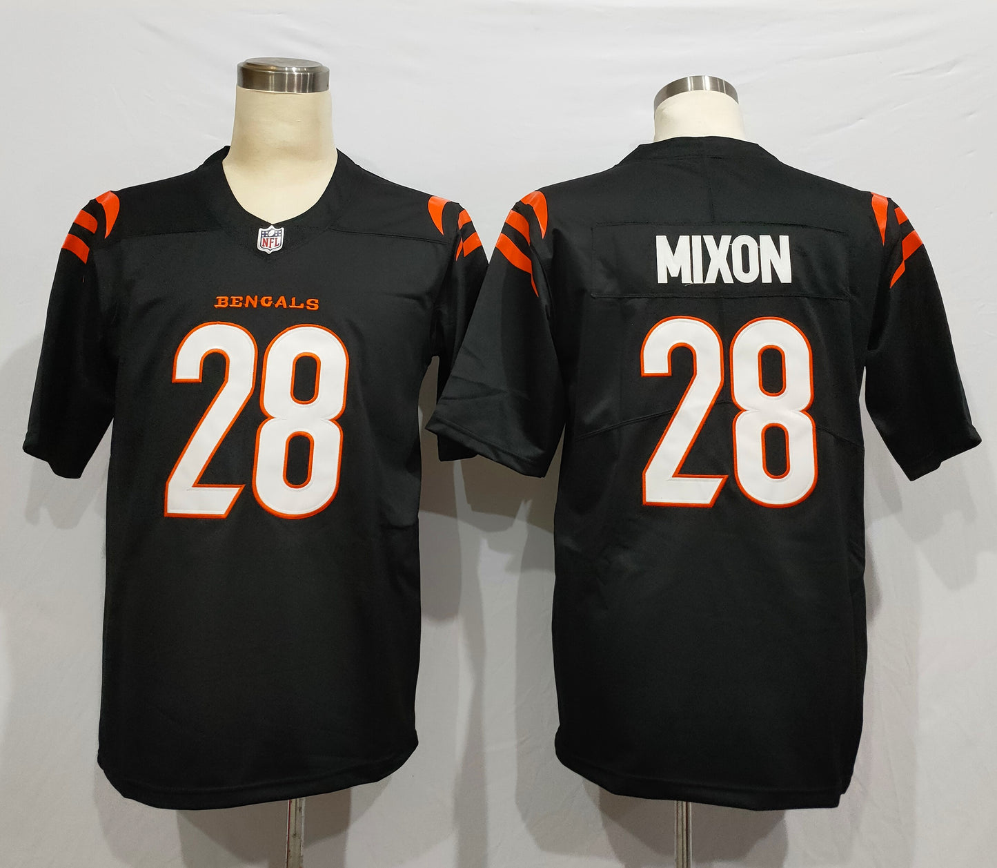 Men's Cincinnati Bengals Joe Mixon #28 Black Game Player Jersey2