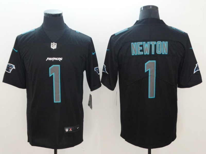Men's Carolina Panthers Cam Newton #1 Black Game Player Jersey1