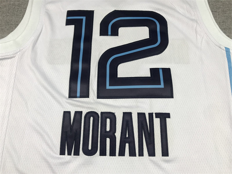 Men's Memphis Grizzlies Ja Morant #12 White 2022/23 Swingman Jersey1 - Association Edition