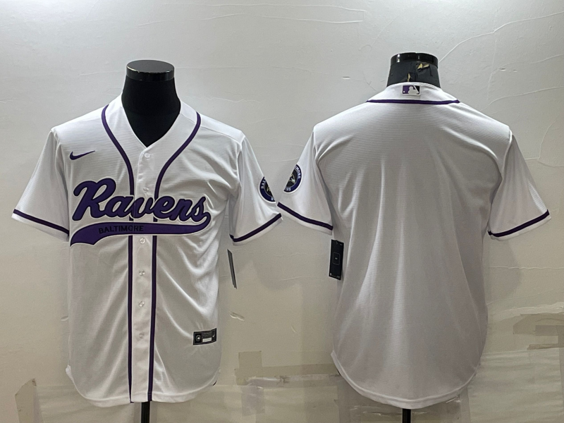 Men's Baltimore Ravens White Blank Jersey1