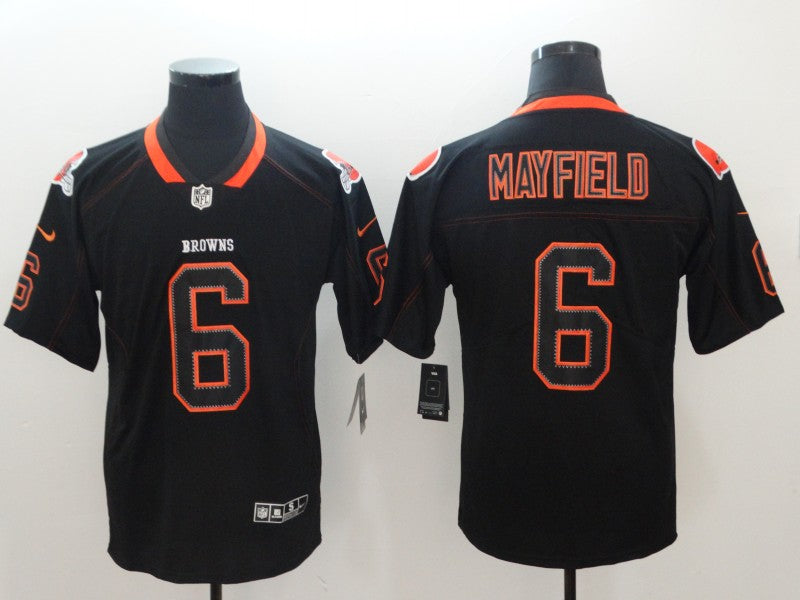 Men's Cleveland Browns Baker Mayfield Black Authentic Game Jersey1