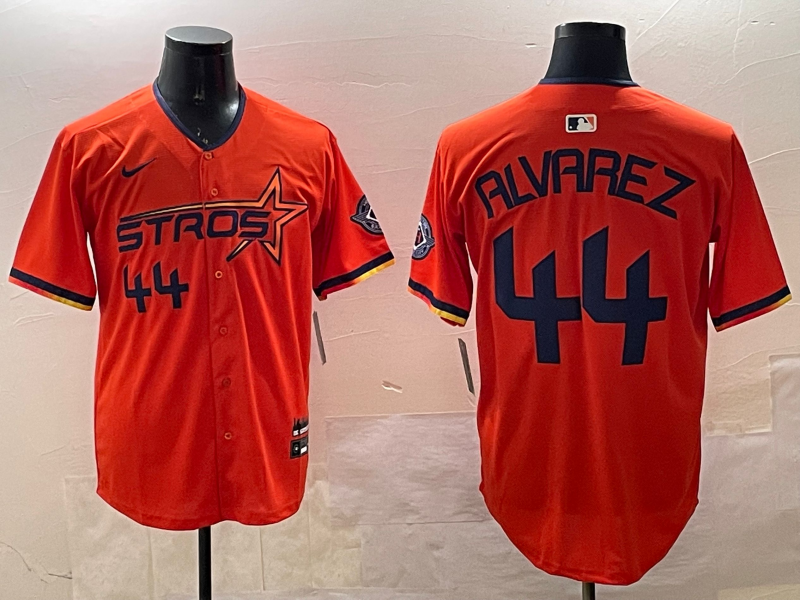 Men's Houston Astros Yordan Alvarez #44 Orange 2025 City Connect Limited Player Jersey1