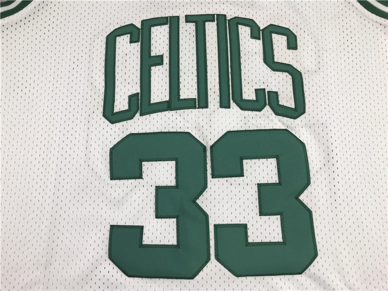 Men's Boston Celtics Larry Bird White 1985-86 Hardwood Classics Swingman Jersey1