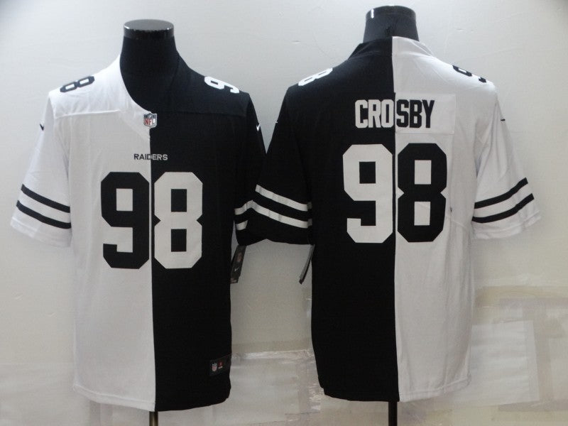 Men's Las Vegas Raiders Maxx Crosby #98 Black/White Game Jersey1