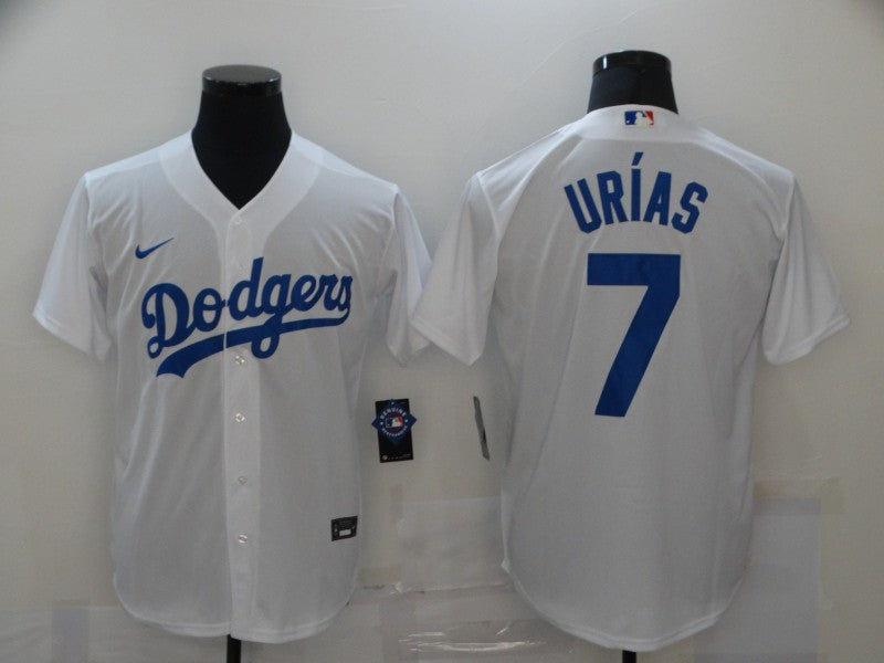 Men's Los Angeles Dodgers Julio Urias #7 White Replica Baseball Jersey1