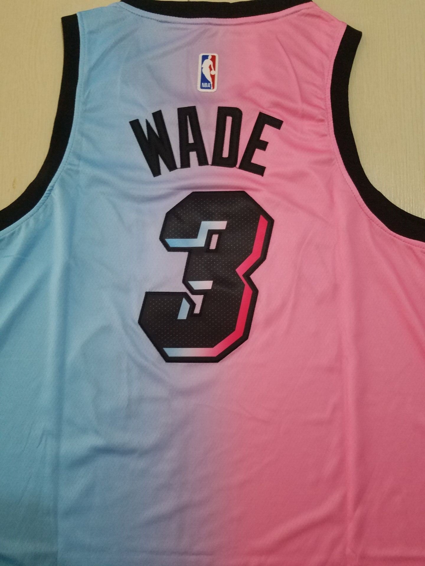 Men's Miami Heat Dwyane Wade #3 Pink/Blue Swingman Player Jersey1