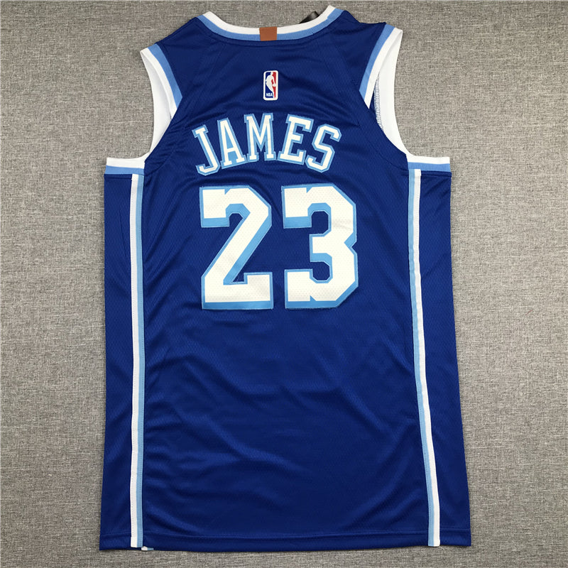 Men's Los Angeles Lakers LeBron James #23 Blue Swingman Jersey1