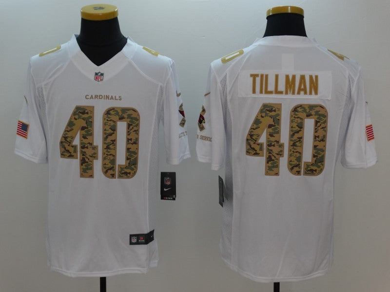 Men's Arizona Cardinals Pat Tillman #40 White Player Game Jersey1