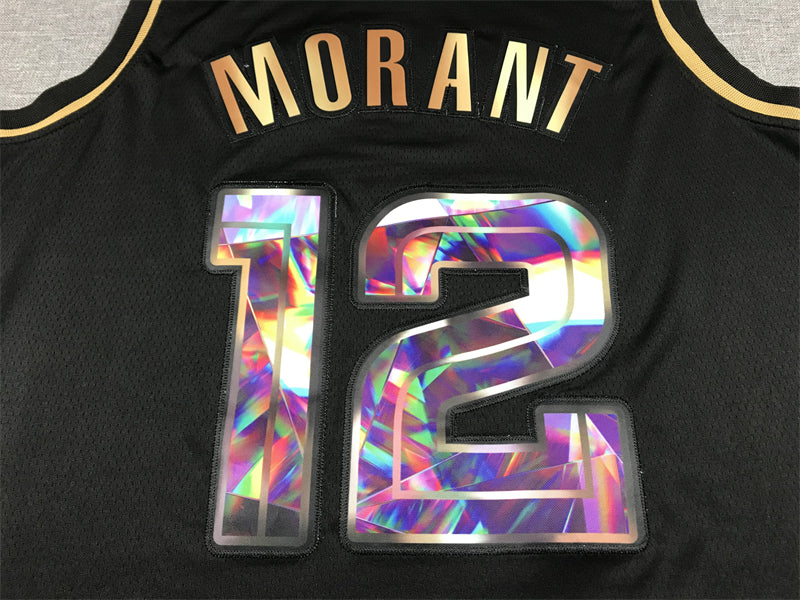 Men's Memphis Grizzlies Ja Morant #12 Black Diamond Swingman Authentic Jersey1