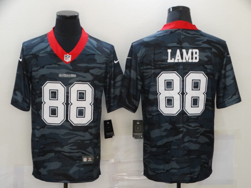 Men's Dallas Cowboys CeeDee Lamb #88 Gray Camouflage Game Jersey1